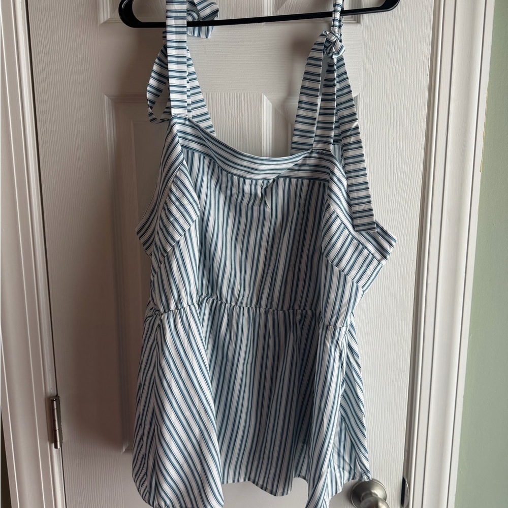 BloomChic Blue and White Striped Blouse